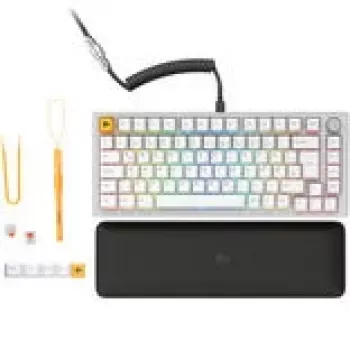 Glorious GMMK Pro 75% Gaming Keyboard, ISO, Pre-Built, White