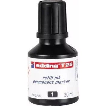 Edding T 25 marker refill ink, permanent, black, 30 ml