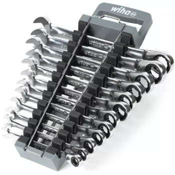 Ring ratchet wrench set Wiha 44661, reversible, 12 pieces, sizes SW 8–19 mm