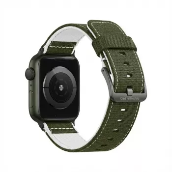 Watch armband GUAN Premium Pro for Apple Watch 42–49 mm Khaki/White, compatible with 44mm/45mm/46mm/49mm/42mm