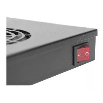 Digitus DN-19 FAN-4-HO-SW 19 inch Roof Ventilation Unit, 4 Fans, Thermostat, Black