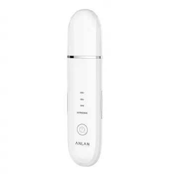 Ultrasonic Skin Scrubber ANLAN ALCPJ07-02 — white, ultrasonic exfoliation and deep-cleansing device