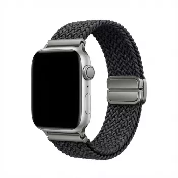 Armband GUAN Premium for Apple Watch 38/40/41/42mm — Black/Grey replacement strap