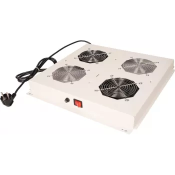 ROLINE 26.21.0299 19-inch Roof Fan Unit, 2 Fans, ON/OFF, Grey