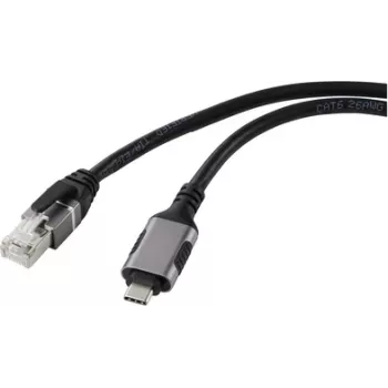 Renkforce USB, Network Adapter Cable [1x USB-C® Plug - 1x RJ45-Plug] 3.00 m Aluminium-Plug (RF-6055780)