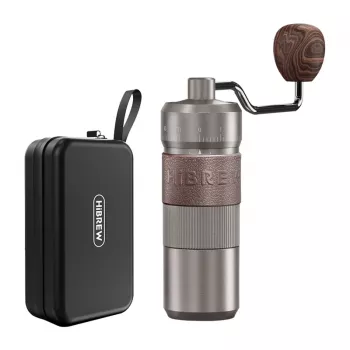 Manual coffee grinder HiBREW G4B with adjustable grind, hand-operated burr grinder