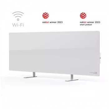 AENO Premium Eco Smart Heater, 700W, Tempered glass, Infrared+convection heating type, Plug type: Europe (E/F type), WHITE