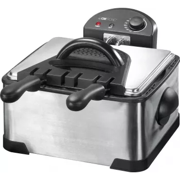 Deep fryer CLATRONIC FR 3195 — double 4 L, 2000 W, stainless steel, black