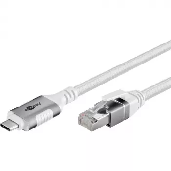 Networking Cable Goobay 74180 USB C RJ-45 Cat6 10 m White