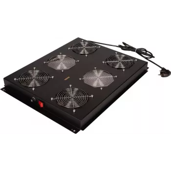 ROLINE 26.21.0308 19" Fan Unit, 4 Fans, ON/OFF, Black