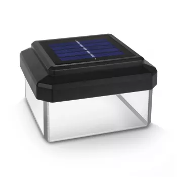 GB128 LED solar lamp fence post garden light, Black - Green Blue