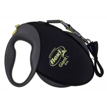 flexi Giant L Retractable Dog Leash, 8 m Tape, Black/Yellow