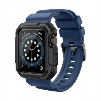 Armband GUAN Premium Pro for Apple Watch 40mm 41mm 38mm 42mm Blue Black - replacement strap