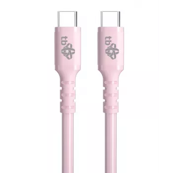 USB-C till USB-C 60W gelkabel 1 m rosa
