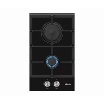 Built-in gas hob SIMFER H3.201.TGRSP, 2 burners, glass surface, rotary knobs, black