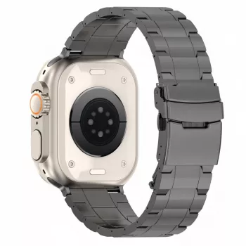 GUAN Premium Watch Strap for Apple Watch, Black/Grey, 44mm, 45mm, 42mm (Series 1/2/3), 49mm, 46mm, GA-MAG-BNDA-P-BGL