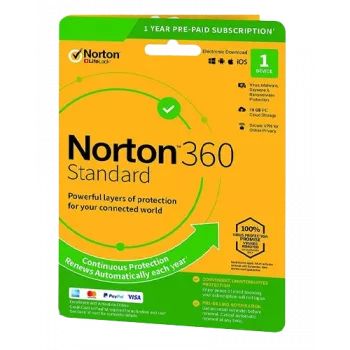 Norton 360 Standard | 1 Device | 1 Year | 10 Gb Cloud Storage | EU | NON SUB |