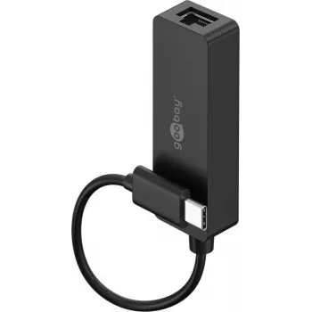 Goobay USB-C -Ethernet-Adapter black - for connection eines PCs or Apple MacBook an ein (76579)