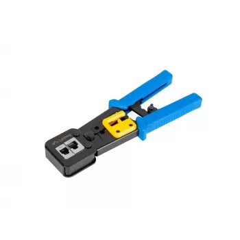 Lanberg NT-0204 crimping tool for RJ45, RJ12, RJ11 pass-through connectors, black/blue