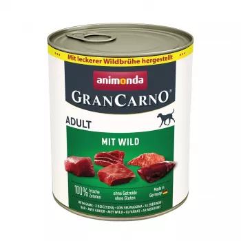 Wet dog food animonda GranCarno Adult Game (Venison) 800 g, grain-free, can