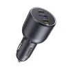 Ugreen 130W 3-Port Fast Car Char gray Headphones, Mobile computer, Mobile phone, Laptop, Power bank, Telephone Grey Cigar lighter Auto