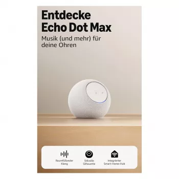 Amazon Echo Dot Max 2025 release - Glacier White - Bluetooth (B0DKLVWZPF)