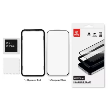 Tempered glass screen protector Crong for iPhone 17 Pro Max — installation service included