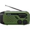 Portable FM/AM Radio SENCOR SRD1000SCLGR with Bluetooth, solar/hand-crank/USB-C charging, 2000mAh battery, IPX4, LED lights