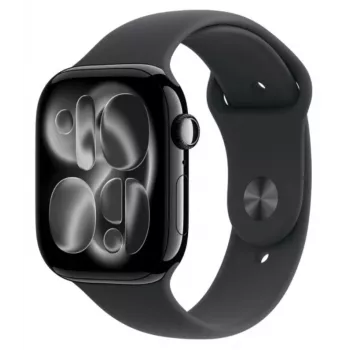 Apple Watch Series 11 GPS 42mm Jet Black Aluminium Case with Black Sport Band - S/M
