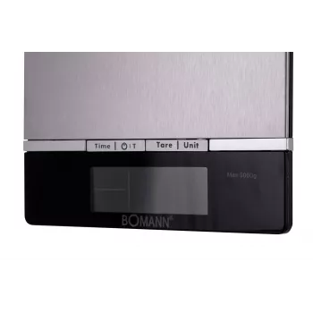 Bomann KW 1421 CB kitchen scale, LCD display, stainless steel, 160 x 230 x 18 mm, AAA, Black (614211)