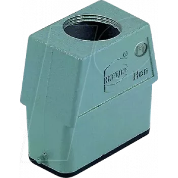 Connector housing Harting HAN 10 A-GG-M25, industrial rectangular insert, metal hood