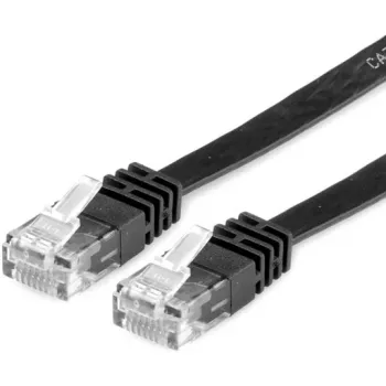 VALUE - Patch-Cable - RJ-45 (M) to RJ-45 (M) - 2 m - UTP - CAT 6a - Halogen-Free, Moulded, Stranded, Flat - Black (21.99.0822)
