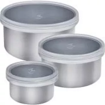 Food storage container set Lurch 240885 — 3 pieces, 0.4 L each, silver