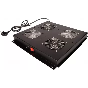 ROLINE 26.21.0300 19" Roof Fan Unit, 2 Fans, ON/OFF, Black