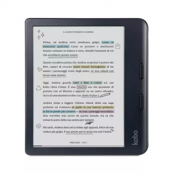 E-book reader Kobo Libra Colour 7 inch E Ink Kaleido, 32 GB, 1264×1680, Wi‑Fi, Bluetooth, Water‑resistant, USB‑C
