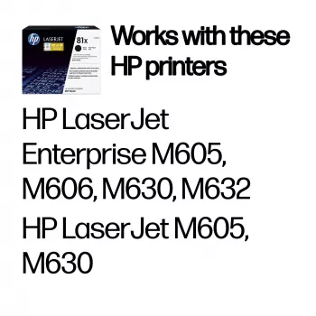 HP 81X högkapacitets svart original LaserJet-tonerkassett, 25 000 sidor, svart, 1 st.