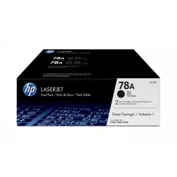 HP 78A 2-pack svarta original LaserJet-tonerpatroner, 4200 sidor, svart, 2 st