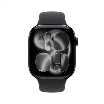 APPLE Watch Series 11 GPS 46mm Jet Black aluminiumboett med svart sportarmband M/L