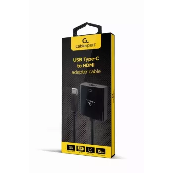 GEMBIRD USB Type-C till HDMI adapterkabel, 4K@60Hz, 15cm, svart