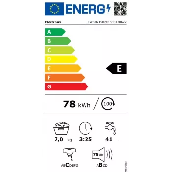 Top-load washing machine Electrolux EW5TN1507FP — 7 kg, 1000 RPM, 42 L drum, LCD display, White