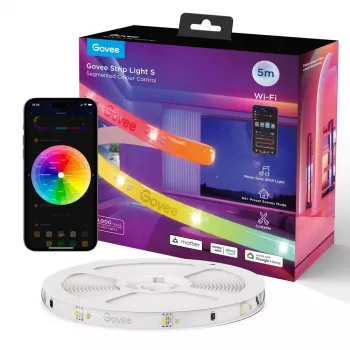 Smart LED strip light Govee Strip Light S 5m — Wi‑Fi/Bluetooth, RGBIC, 5,000 mm, white