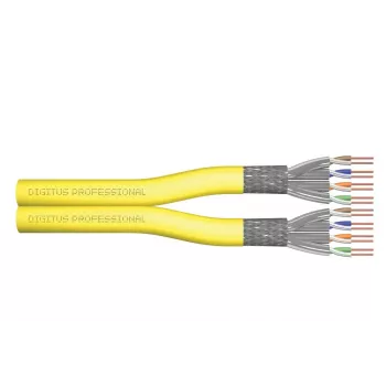 DIGITUS installationskabel - CAT 7A - S/FTP - AWG 22/1 duplex - 500m - gul - B2ca