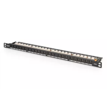 DIGITUS patchpanel CAT6 oskärmad 24-port med shutter - svart