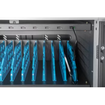 DIGITUS laddvagn 30 laddplatser, 15.6 inch, svart 1100 x 700 x 650 mm, inkl. USB, PDU, fläkt