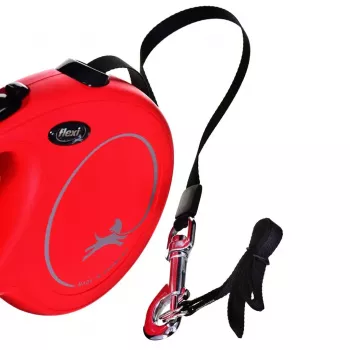 Flexi New Classic L Retractable Dog Lead, 8 m Tape, up to 50 kg, Red