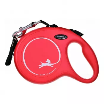 Flexi New Classic L Retractable Dog Lead, 8 m Tape, up to 50 kg, Red