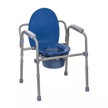 Folding toilet chair ActionMed KT100AM — polyethylene frame, adjustable height, 5 l pot, max user weight 120 kg