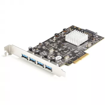 StarTech.com 4-portars USB PCIe-kort – 10 Gbit/s USB 3.1/3.2 Gen 2 Type-A PCI Express expansionskort med 2 kontroller – 4x USB-A – USB PCIe tilläggsadapterkort – Windows/Mac/Linux