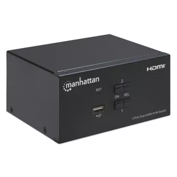 KVM-switch Manhattan 2-portar 4K HDMI USB ljud styrning av 2 datorer