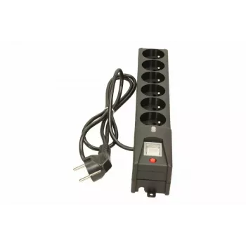 Lestar LX 610 G-A Surge Protector, 6 AC Outlets, 1.5 m Cable, 155 J, 230 V, 10 A, with Switch, Black
